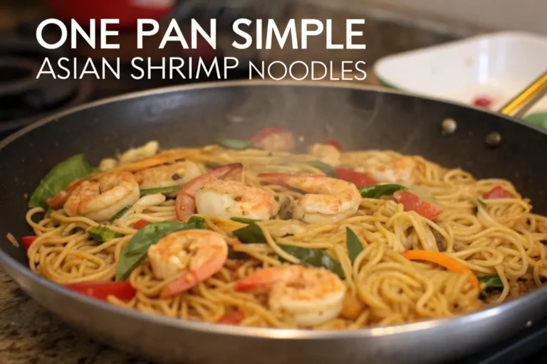 one pan simple asian shrimp noodles