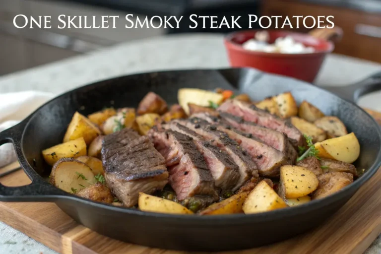 one skillet smoky steak potatoes