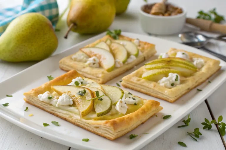 Pear Goat Cheese Puff Pastry Tarts