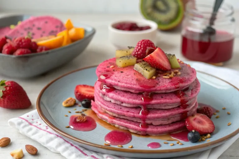 pink pitaya blender pancakes