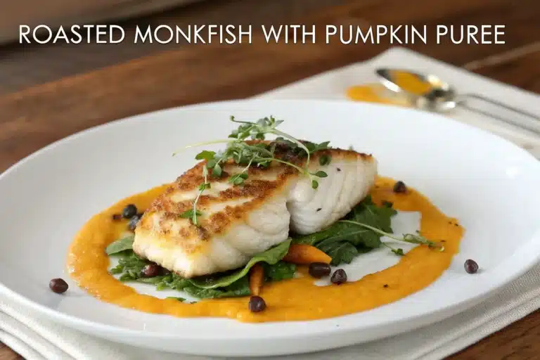 Roasted Monkfish with Pumpkin Purée