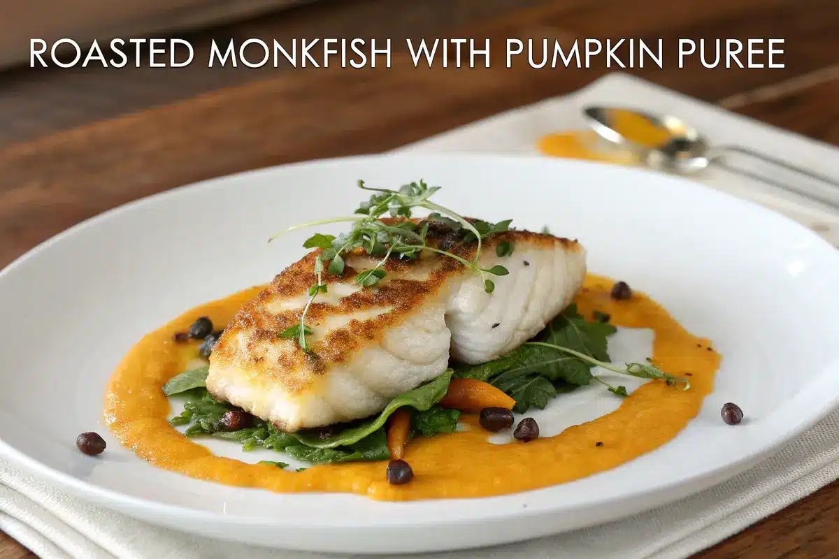 Roasted Monkfish with Pumpkin Purée