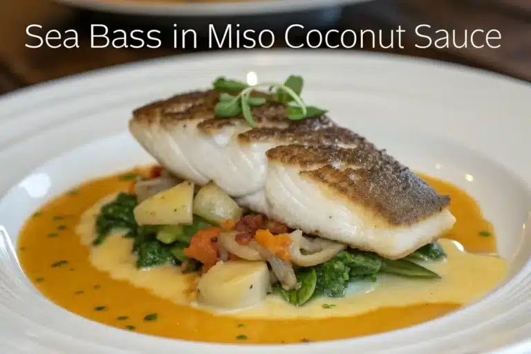 Sea Bass in Miso Coconut Sauce