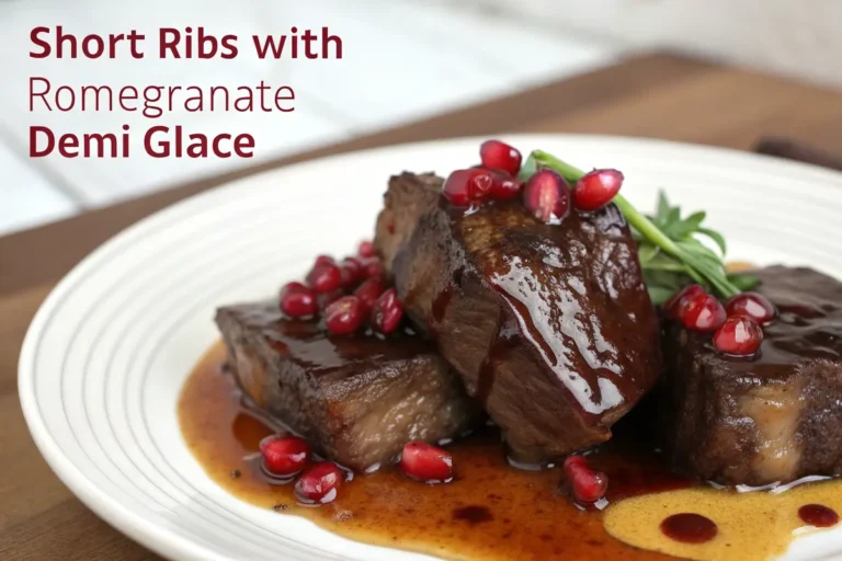 Short Ribs with Pomegranate Demi Glace
