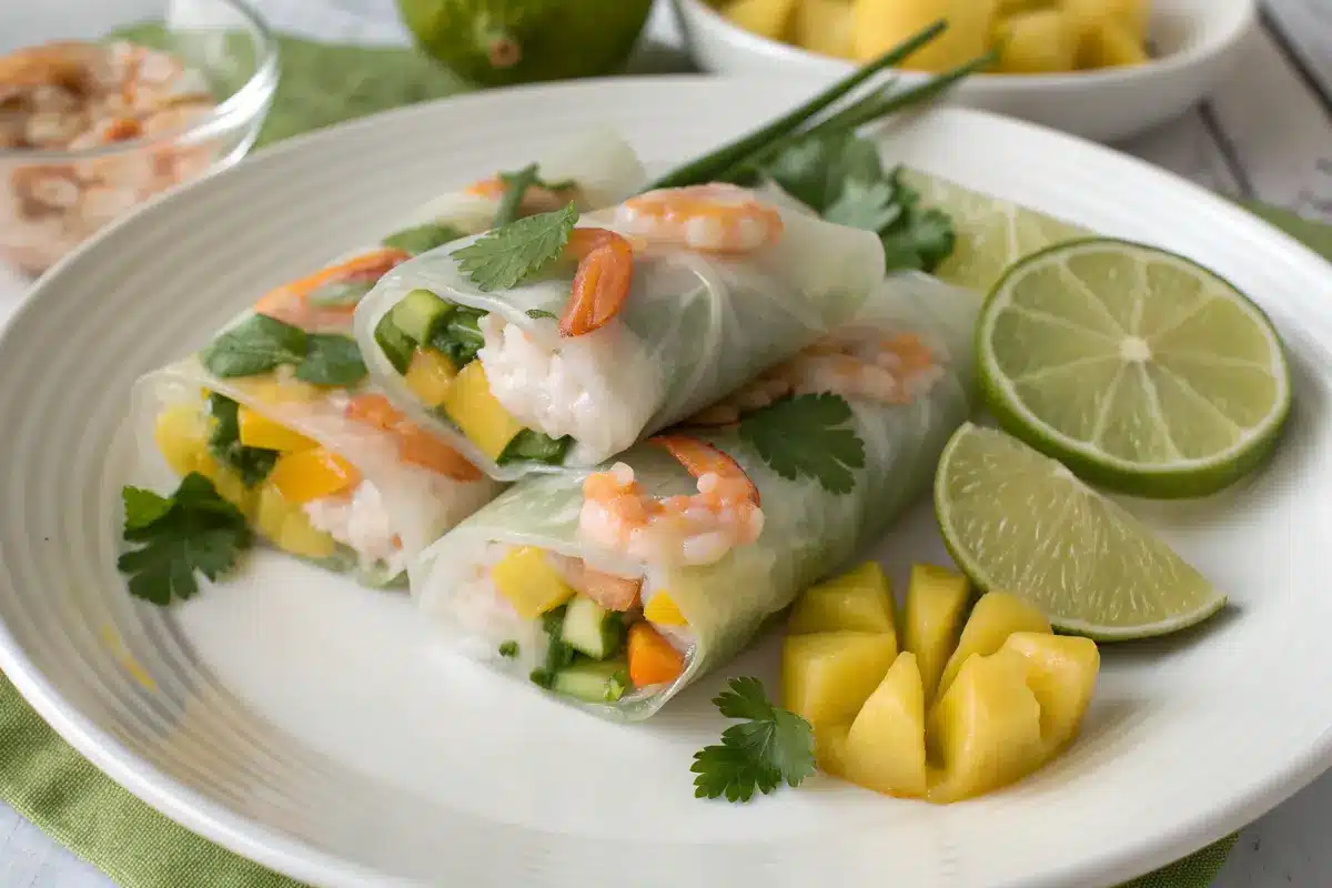 Shrimp Mango Rice Paper Rolls