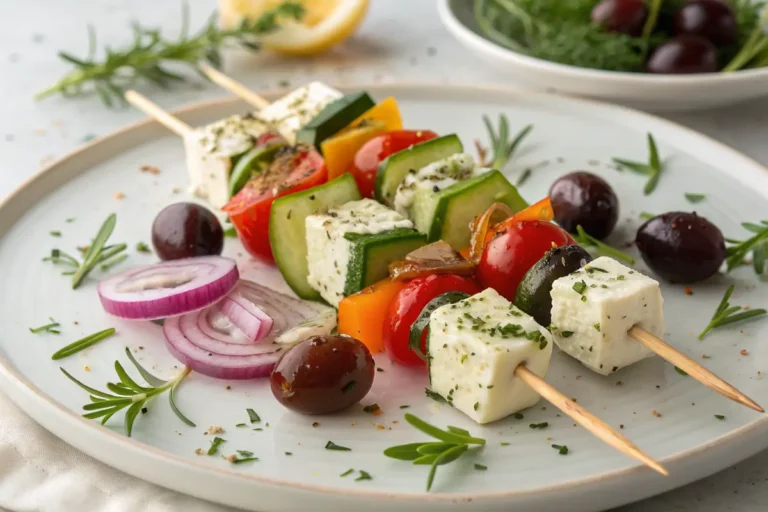 simple greek salad skewers