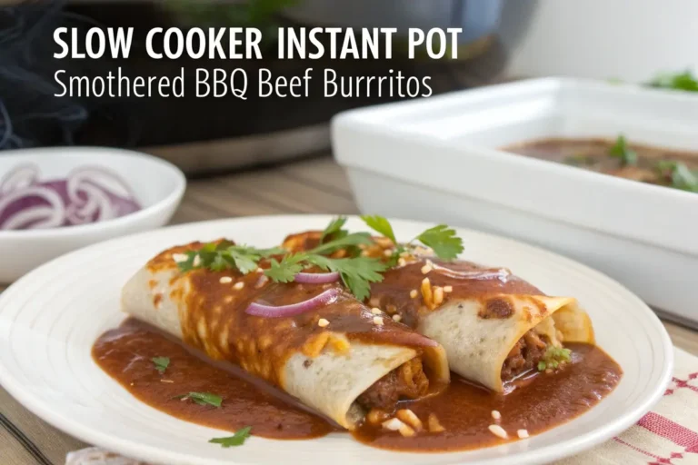 slow cooker instant pot smothered bbq beef burritos