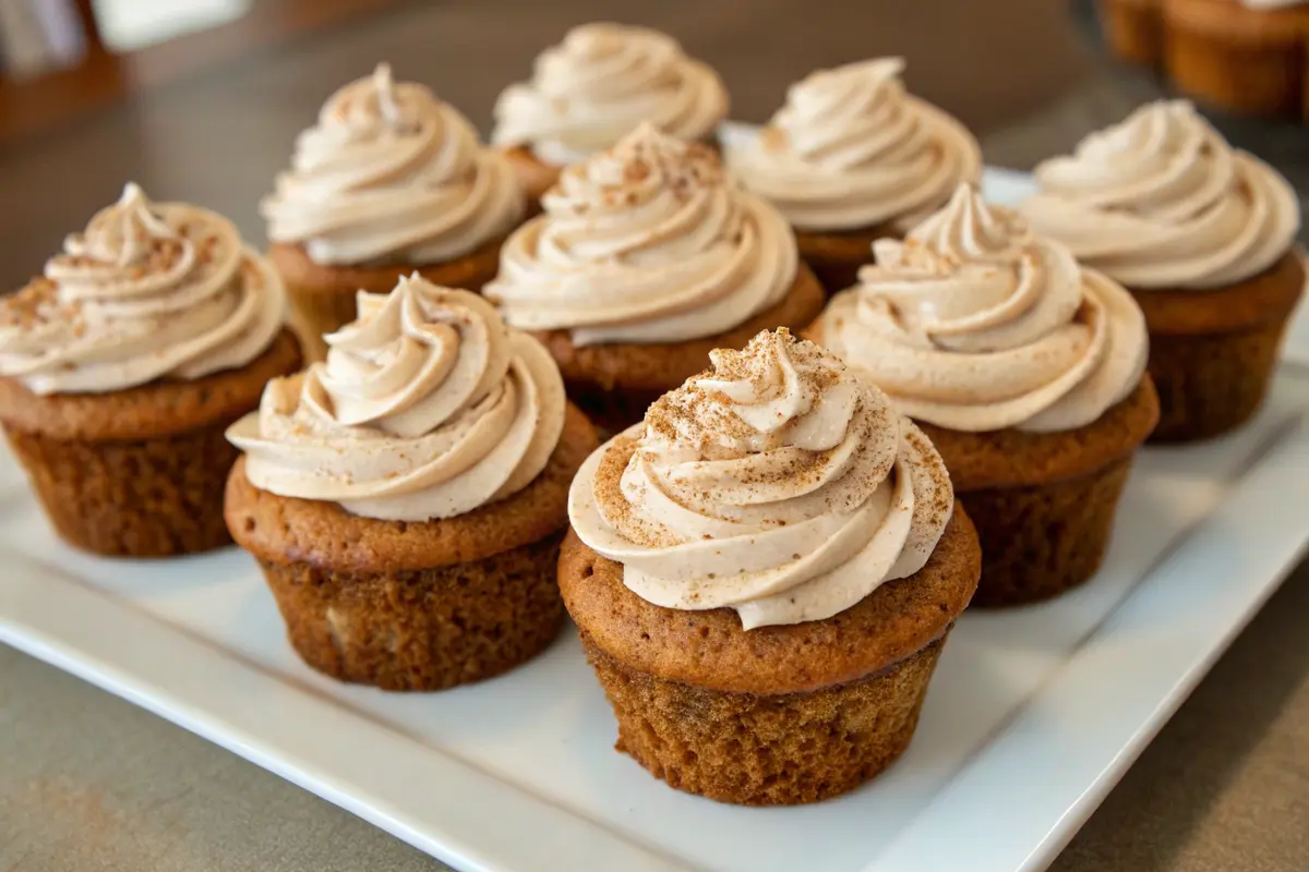spice cake cupcakes cinnamon cream cheese frosting