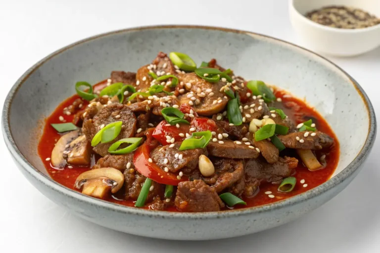 Spicy Beef Mushroom Stir Fry