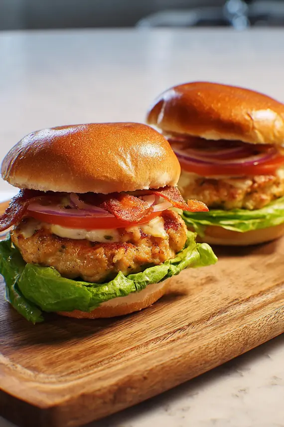 Perfectly grilled chipotle chicken burgers with all the toppings