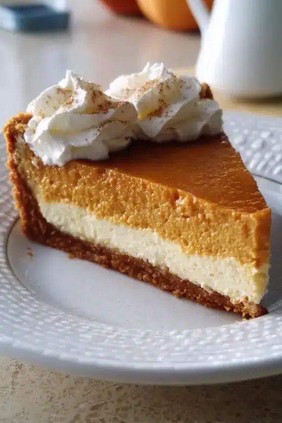 Sweet potato cheesecake with creamy filling and graham cracker crust