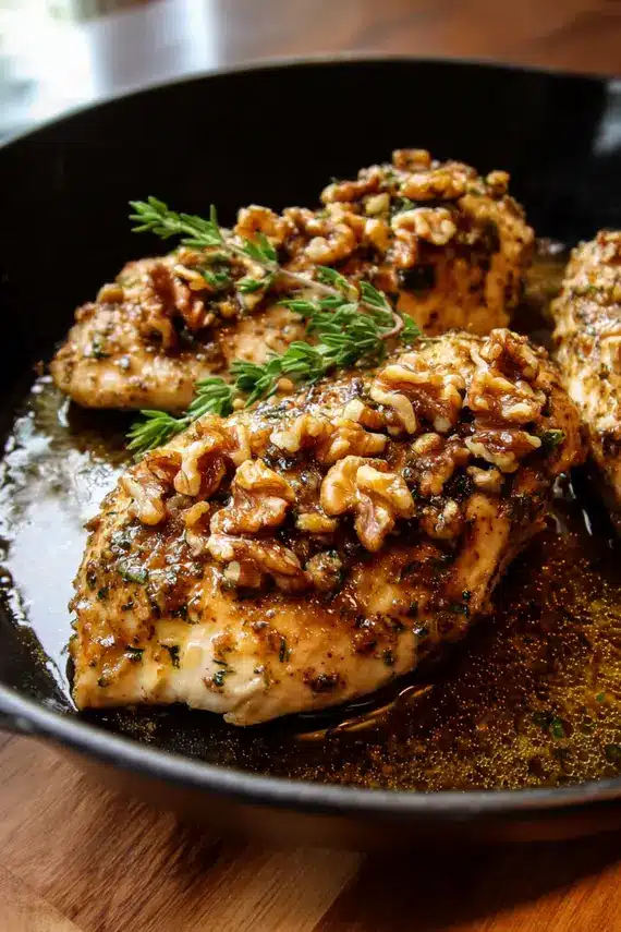 Walnut Crusted Chicken on a serving plate