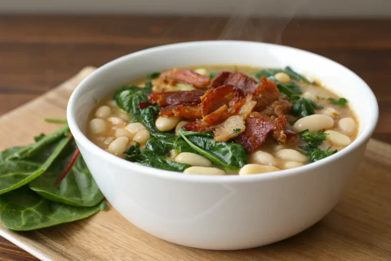 White Bean Bacon Spinach Soup