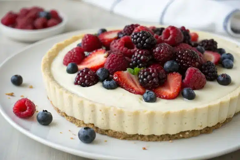 white chocolate frozen mixed berry pie