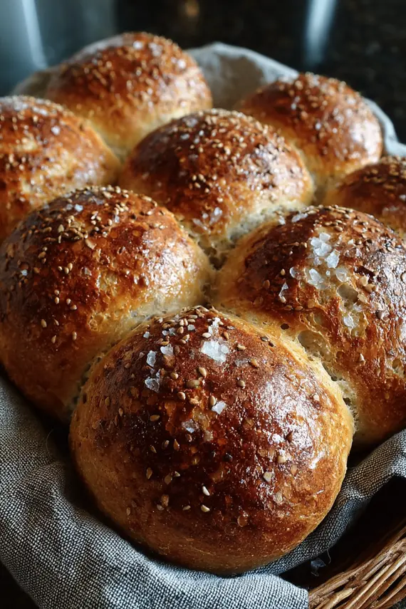 Whole grain spelt rolls served with herb butter and soup