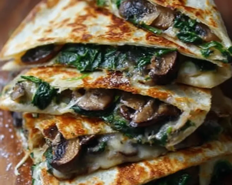 baked spinach mushroom quesadillas