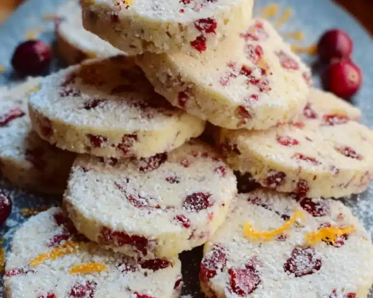 cranberry orange shortbread cookies