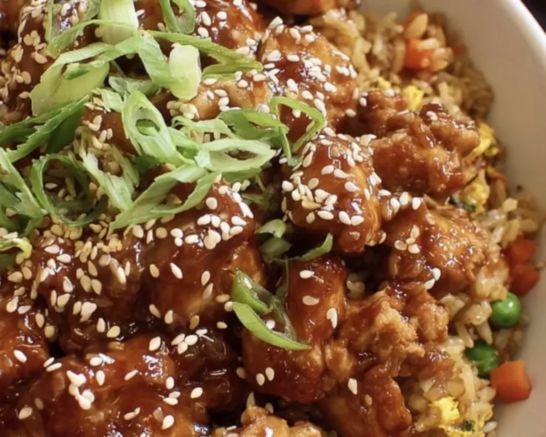 easy sticky glazed chicken fried rice