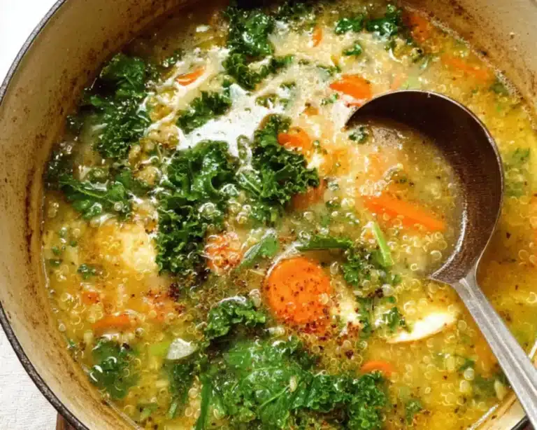green chicken quinoa soup