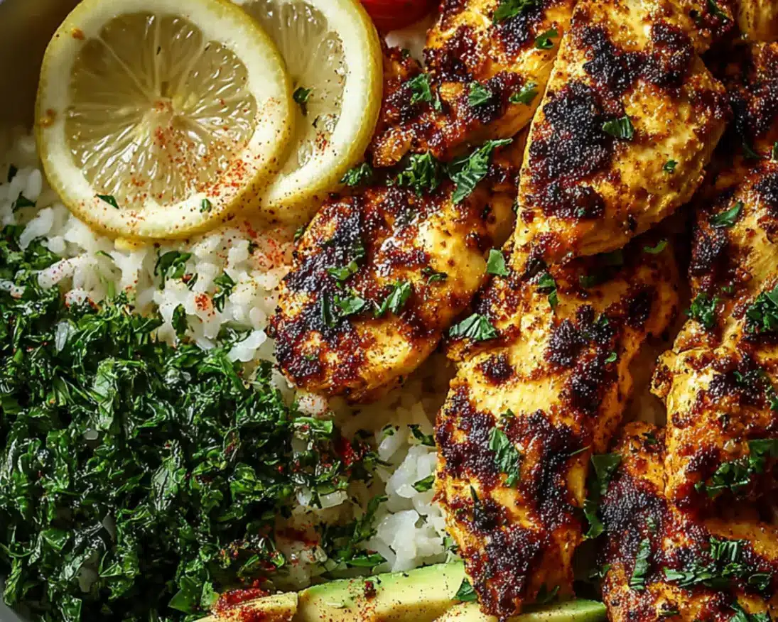 lemon chili grilled chicken bowls