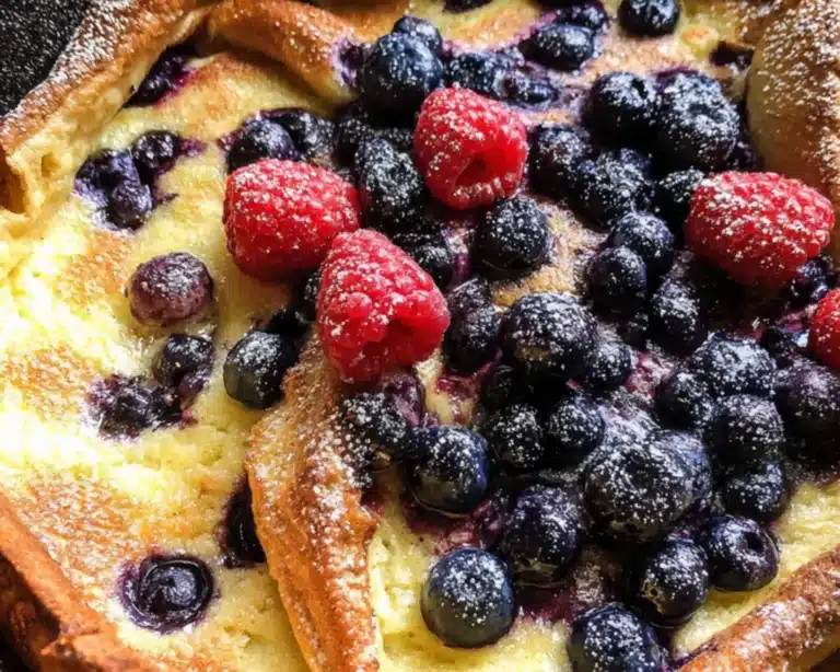 lemon dutch baby pancake berries