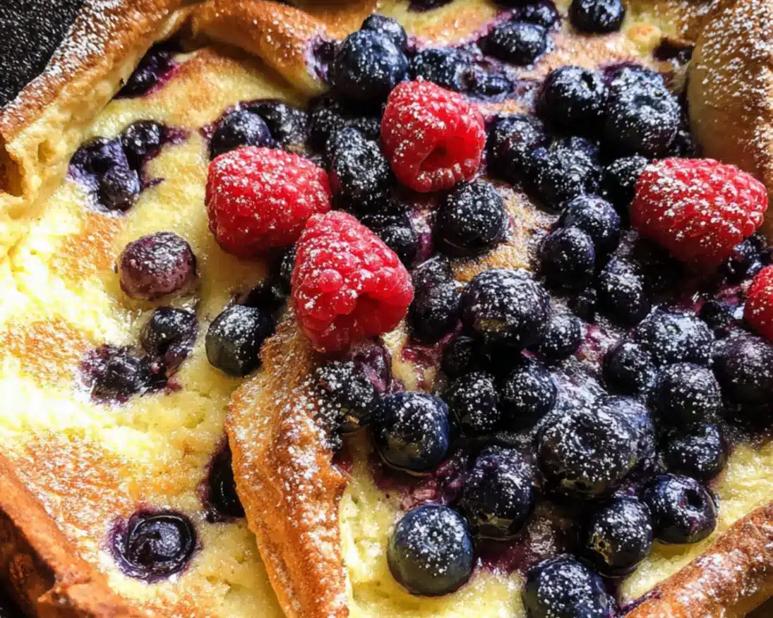 lemon dutch baby pancake berries