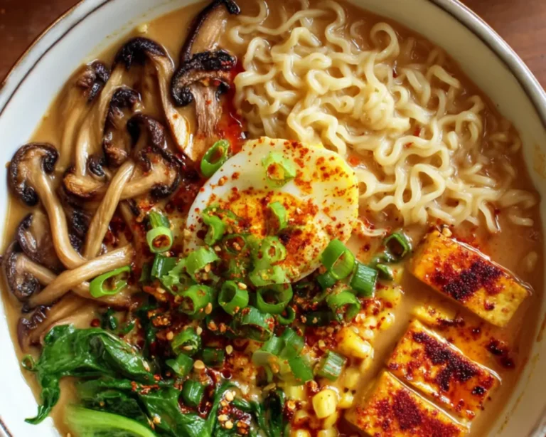 miso peanut ramen tofu mushrooms