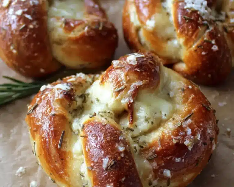 mozzarella stuffed pretzels rosemary