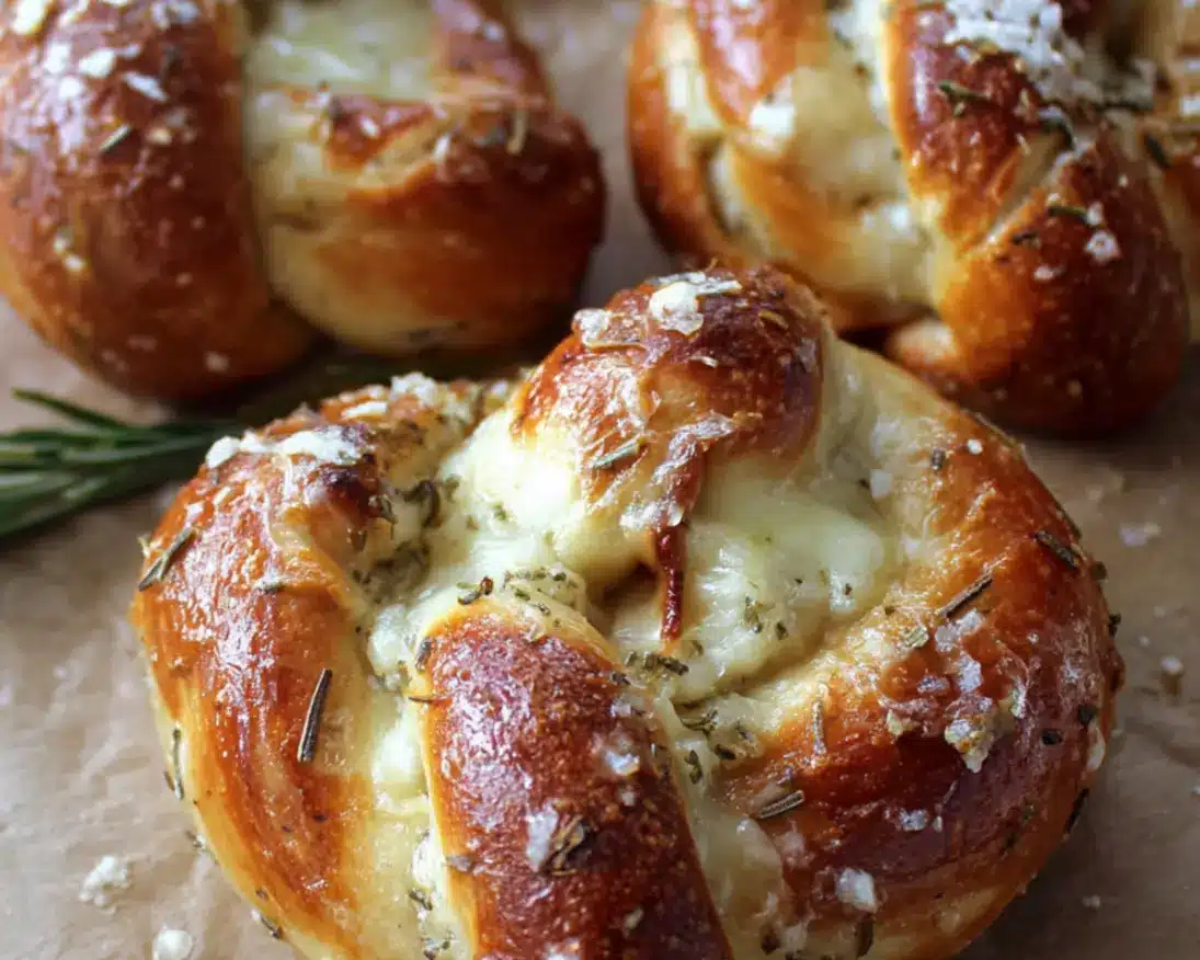 mozzarella stuffed pretzels rosemary