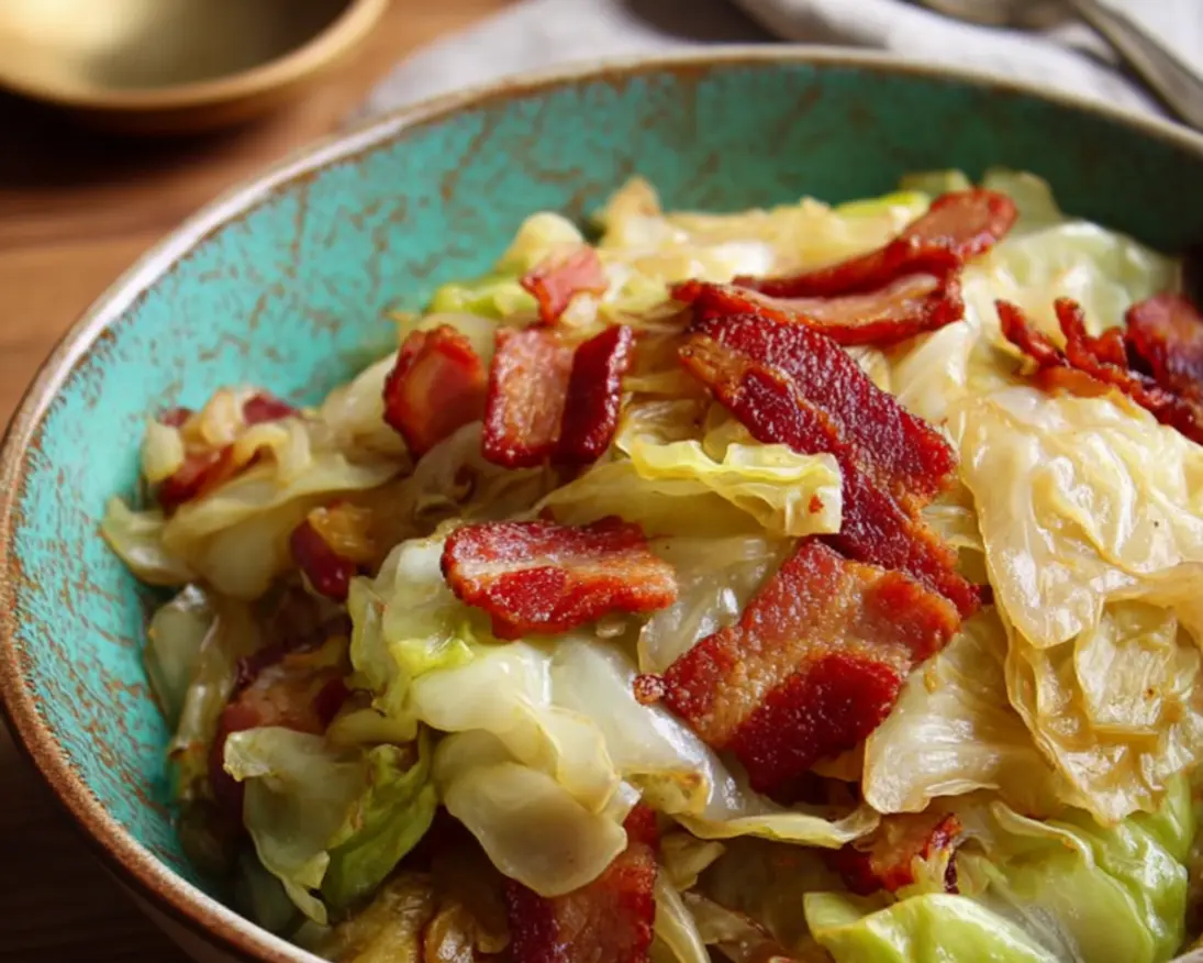 braised cabbage bacon garlic