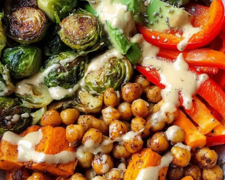 chickpea veggie bowls tahini dressing