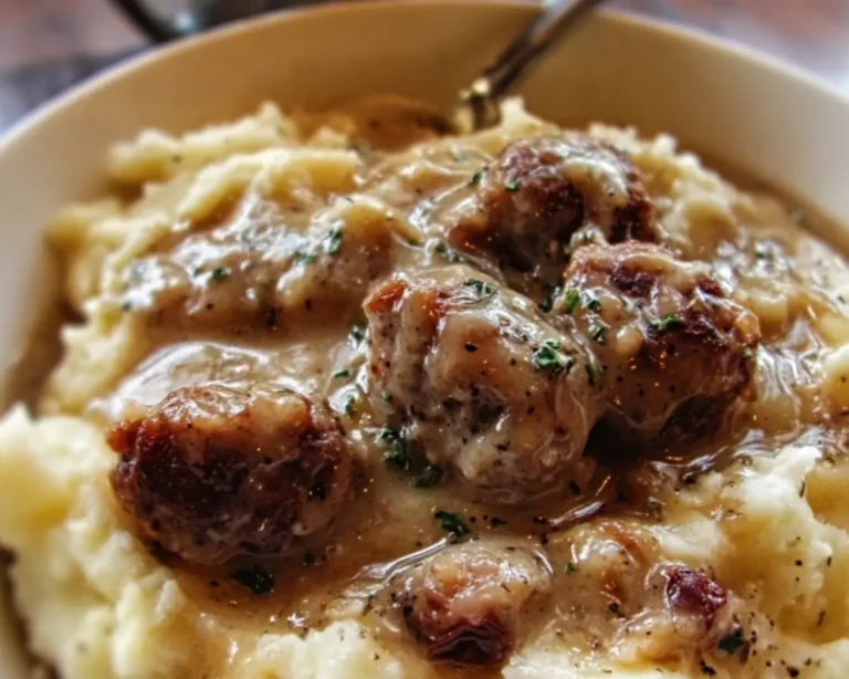 garlic mashed potatoes sausage gravy