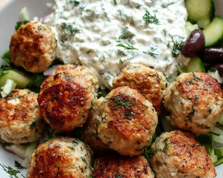 greek chicken meatballs tzatziki