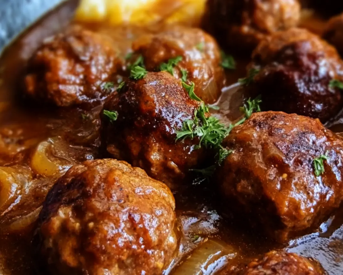 meatballs onion gravy