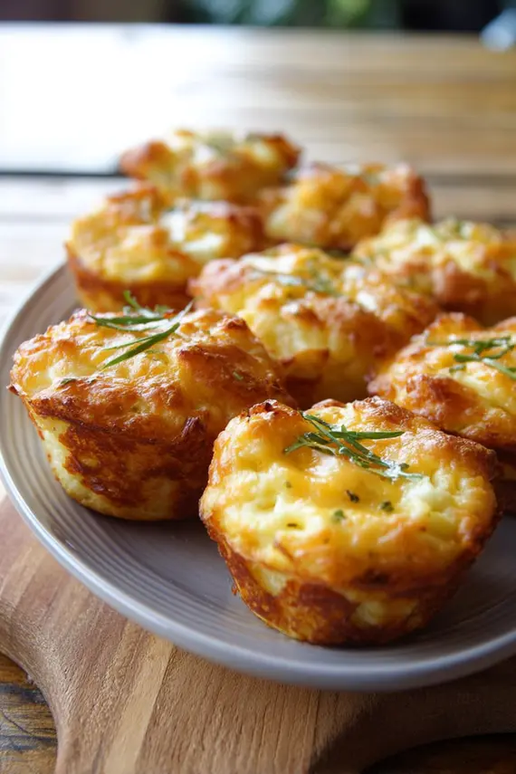 Golden brown mashed potato puffs freshly cooked and ready to serve