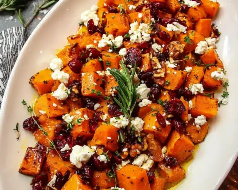 roasted butternut squash feta cranberries