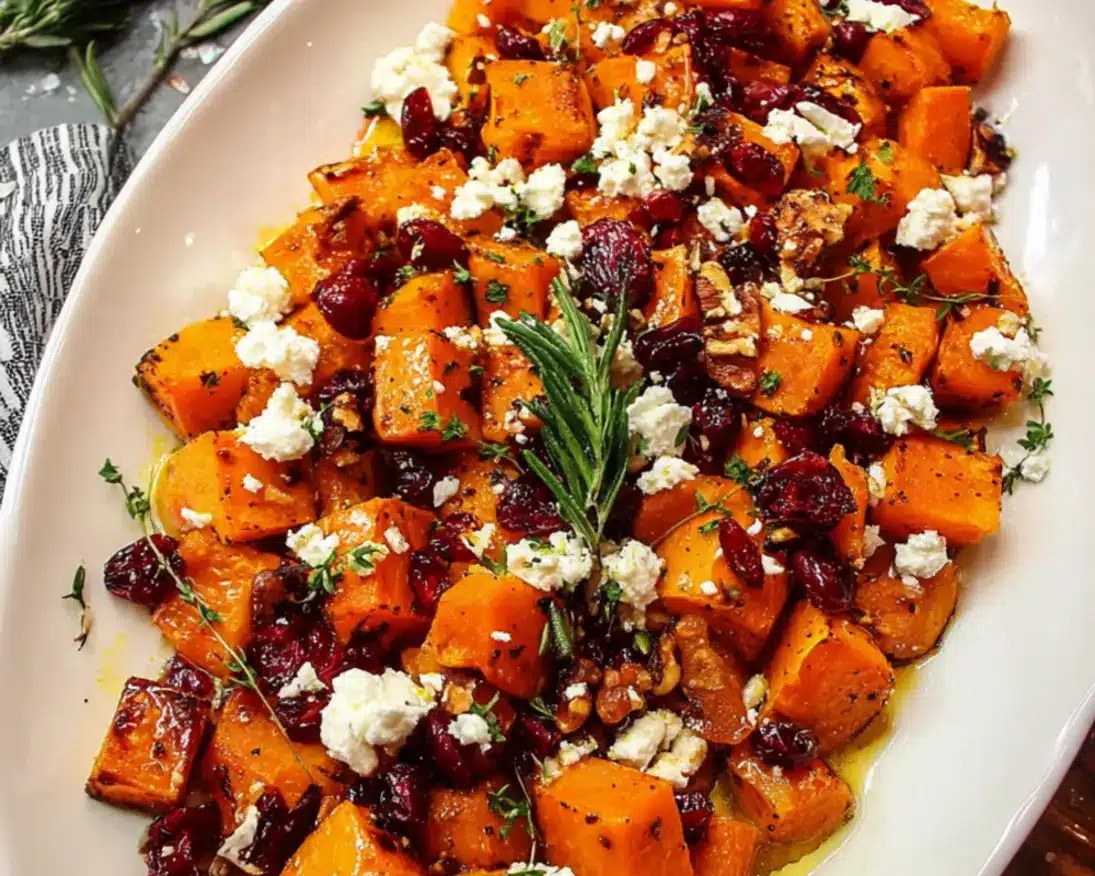 roasted butternut squash feta cranberries