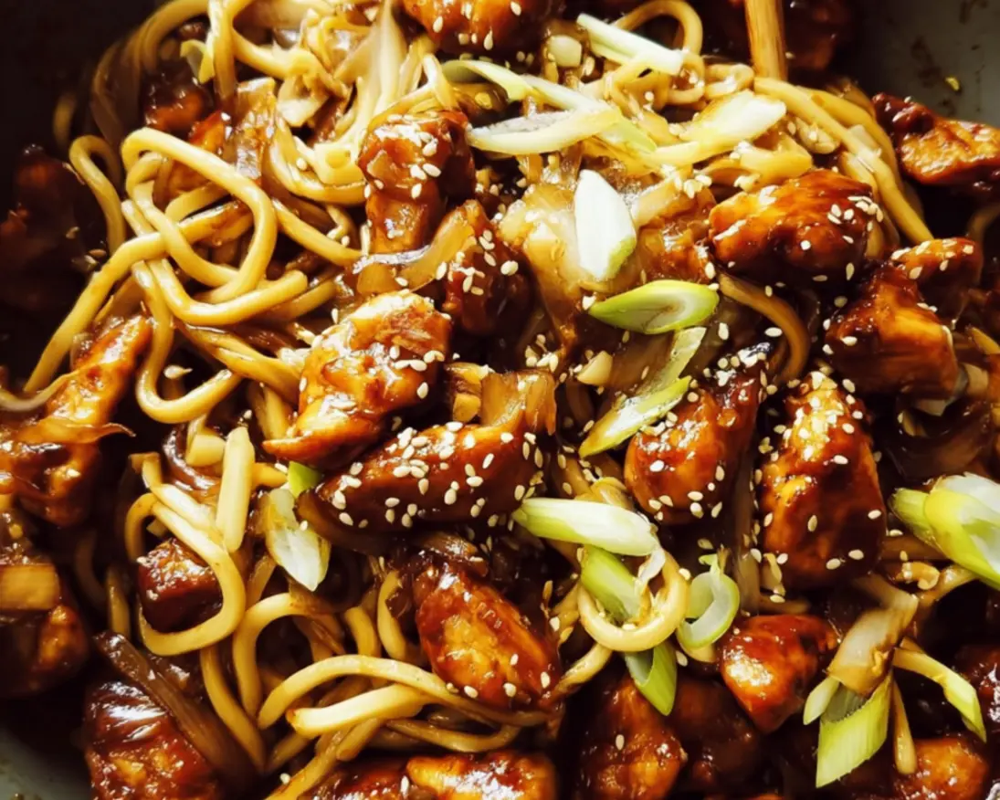 sesame soy chicken noodles