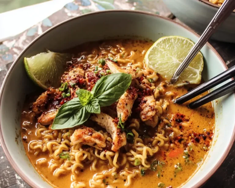thai peanut chicken ramen soup