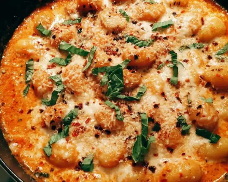 three cheese gnocchi spicy sauce